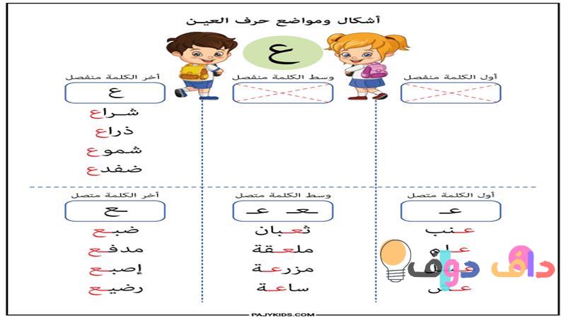 كلمات تنتهي بحرف العين: اكتشف جمال اللغة العربية